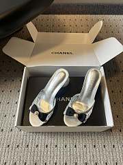Colestore Chanel Sequined Quilted Mesh Mules with Pearl Heel 7cm - 3