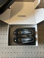 Colestore Chanel Sequined Black Quilted Mesh Mules with Pearl Heel 7cm - 5