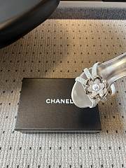 Colestore Chanel Rhinestone Flower Pearl Sandals Silver 7cm - 4