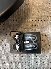 Colestore Chanel Rhinestone Flower Pearl Sandals Black 7cm - 5