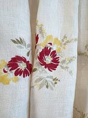 Colestore  Prada Ruby Red Floral Print Linen Skirt  - 6