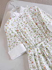 Colestore  Dior Mid-Length Belted Shirtdress Multicolor Daisy Garden Cotton Poplin - 5