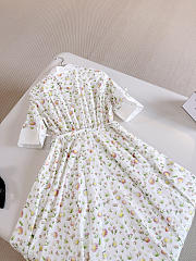 Colestore  Dior Mid-Length Belted Shirtdress Multicolor Daisy Garden Cotton Poplin - 4