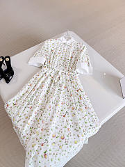 Colestore  Dior Mid-Length Belted Shirtdress Multicolor Daisy Garden Cotton Poplin - 3