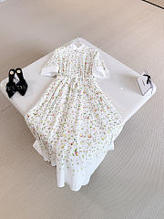 Colestore  Dior Mid-Length Belted Shirtdress Multicolor Daisy Garden Cotton Poplin - 2