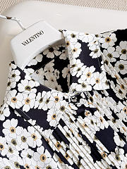 Colestore Valentino Black Silk Dress with Floral Print - 6