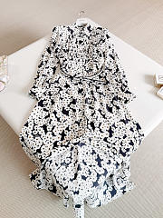 Colestore Valentino Black Silk Dress with Floral Print - 4