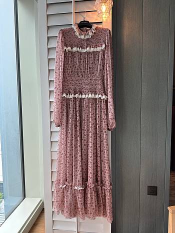 Colestore Dolce & Gabbana Small Rose-print Long Chiffon Dress Multi-colored
