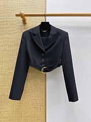 Colestore  Chloé Cropped Spencer jacket in wool crepe Black - 1