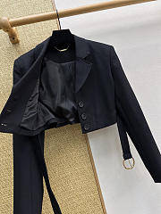 Colestore  Chloé Cropped Spencer jacket in wool crepe Black - 2