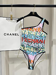 Colestore Chanel Coco Beach 2026 Swimsuit One-shoulder  Stretch Jersey  Multicolor - 1