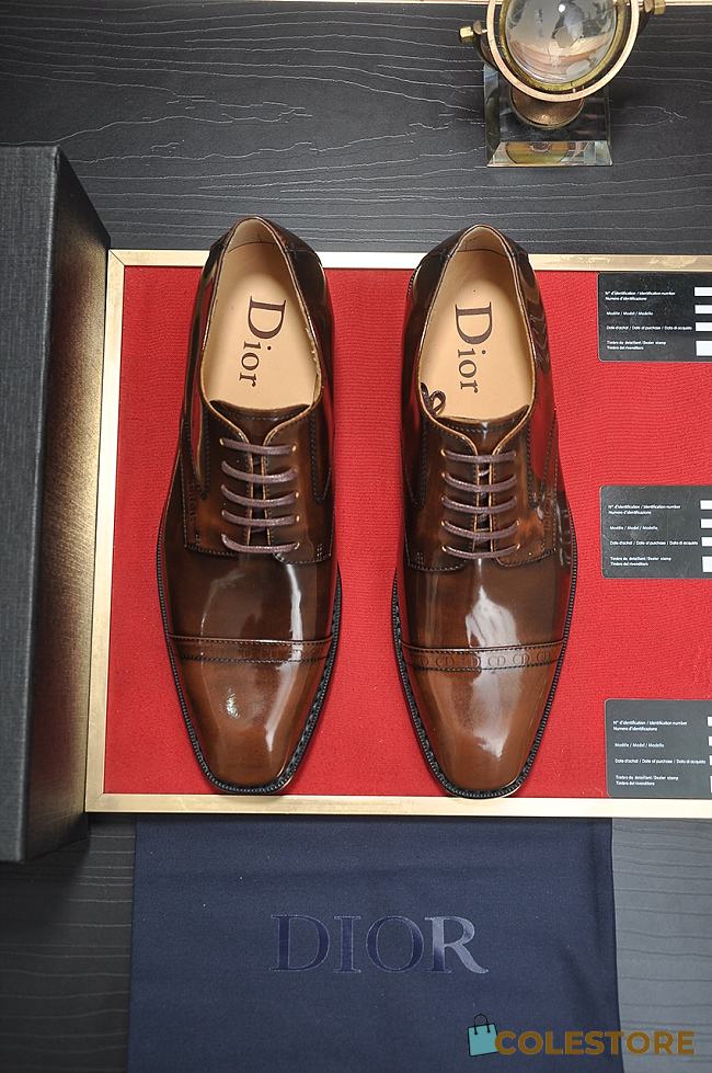 Colestore Dior Timeless Derby Shoe Deep Brown Polished Calfskin - 1