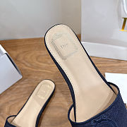Colestore Dior Médaillon Slide Dark Blue Embroidered Cotton - 4