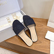 Colestore Dior Médaillon Slide Dark Blue Embroidered Cotton - 3