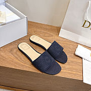 Colestore Dior Médaillon Slide Dark Blue Embroidered Cotton - 2