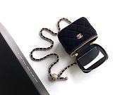 Colestore Chanel Small vanity bag with shoulder strap in Velvet with Diamante Black 8.5x11x7cm - 6