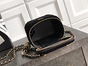 Colestore Chanel Small vanity bag with shoulder strap in Velvet with Diamante Black 8.5x11x7cm - 4