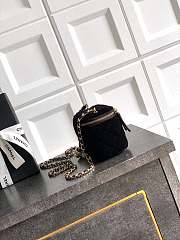 Colestore Chanel Small vanity bag with shoulder strap in Velvet with Diamante Black 8.5x11x7cm - 3