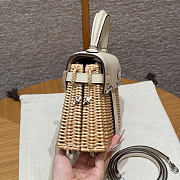 Colestore Hermes Picnic Kelly 20 White Swift/Osier Wicker Palladium Hardware 20x18x12cm - 6
