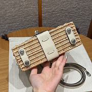 Colestore Hermes Picnic Kelly 20 White Swift/Osier Wicker Palladium Hardware 20x18x12cm - 5