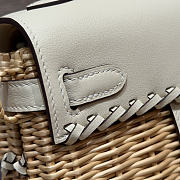 Colestore Hermes Picnic Kelly 20 White Swift/Osier Wicker Palladium Hardware 20x18x12cm - 4