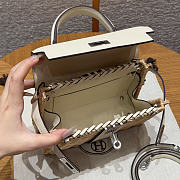 Colestore Hermes Picnic Kelly 20 White Swift/Osier Wicker Palladium Hardware 20x18x12cm - 2