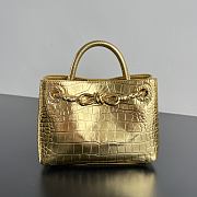 Colestore Bottega Veneta Mini Andiamo Gold Croc-embossed Leather 20x15x9cm - 1