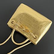 Colestore Bottega Veneta Mini Andiamo Gold Croc-embossed Leather 20x15x9cm - 4