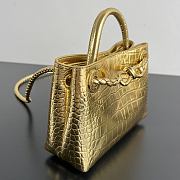 Colestore Bottega Veneta Mini Andiamo Gold Croc-embossed Leather 20x15x9cm - 3