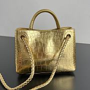 Colestore Bottega Veneta Mini Andiamo Gold Croc-embossed Leather 20x15x9cm - 2