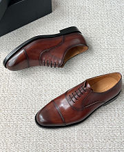 Colestore  Zegna Light Brown Leather Oxford Shoes - 6