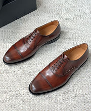 Colestore  Zegna Light Brown Leather Oxford Shoes - 5