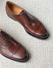 Colestore  Zegna Light Brown Leather Oxford Shoes - 2