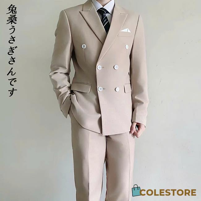 Colestore Custom Tailored Beige 3-Piece Suit for Men - 1