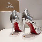 Colestore Christian Louboutin Degraqueen Embellished PVC Pumps Silver 10cm - 2