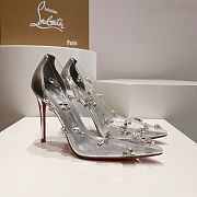 Colestore Christian Louboutin Degraqueen Embellished PVC Pumps Silver 10cm - 3