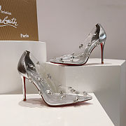 Colestore Christian Louboutin Degraqueen Embellished PVC Pumps Silver 10cm - 4