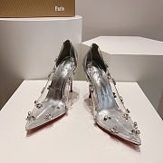 Colestore Christian Louboutin Degraqueen Embellished PVC Pumps Silver 10cm - 5