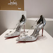 Colestore Christian Louboutin Degraqueen Embellished PVC Pumps Silver 10cm - 6