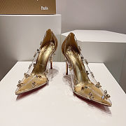 Colestore Christian Louboutin Degraqueen Embellished PVC Pumps Gold 10cm - 2