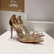 Colestore Christian Louboutin Degraqueen Embellished PVC Pumps Gold 10cm - 3