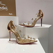 Colestore Christian Louboutin Degraqueen Embellished PVC Pumps Gold 10cm - 5