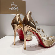 Colestore Christian Louboutin Degraqueen Embellished PVC Pumps Gold 10cm - 6