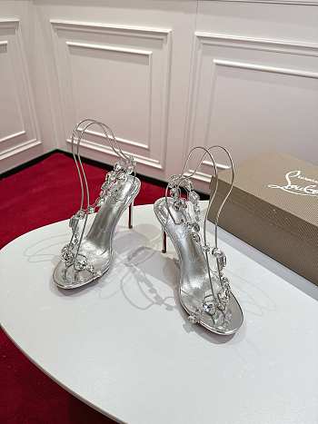 Colestore Christian Louboutin Rosalie Jewel sandals TPU and laminated calf leather Crystal 10cm