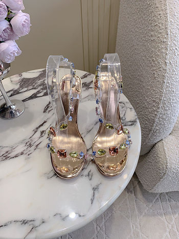 Colestore Christian Louboutin Rosa Z Jewel 100 mm Sandals TPU, strass and laminated calf leather Leche