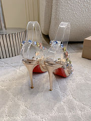 Colestore Christian Louboutin Rosa Z Jewel 100 mm Sandals TPU, strass and laminated calf leather Leche - 4