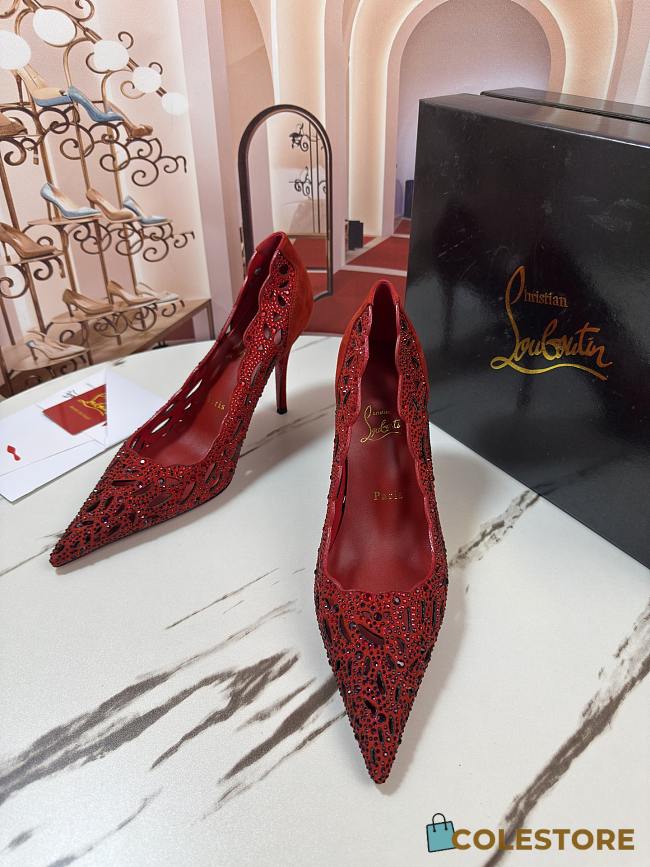 Colestore  Christian Louboutin Lasera Strass Pump Embroidered veau velours and PVC Fever 100mm - 1