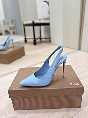 Colestore Christian Louboutin Miss Z Sling Back 100 mm Slingback pumps - Patent calf leather Ceruleo  - 3