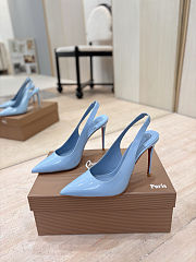 Colestore Christian Louboutin Miss Z Sling Back 100 mm Slingback pumps - Patent calf leather Ceruleo  - 6