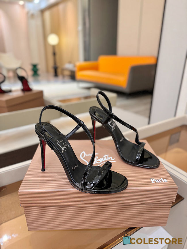 Colestore Christian Louboutin Rosa Z 100 mm Sandals - Patent calf leather - Black - 1